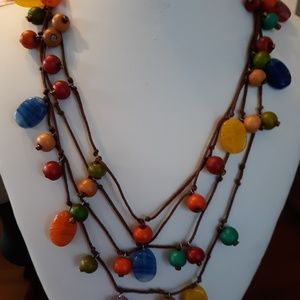 Fun wood and glass necklace